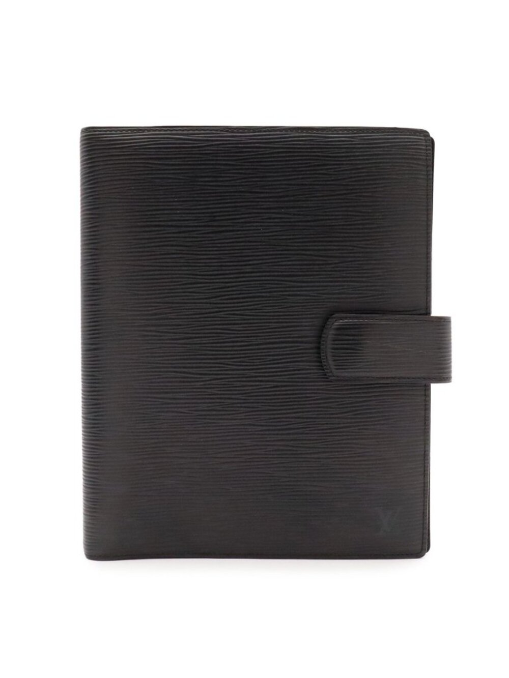 Louis Vuitton Epi Agenda GM Cover Planner Leather Noir Black Gold Ring